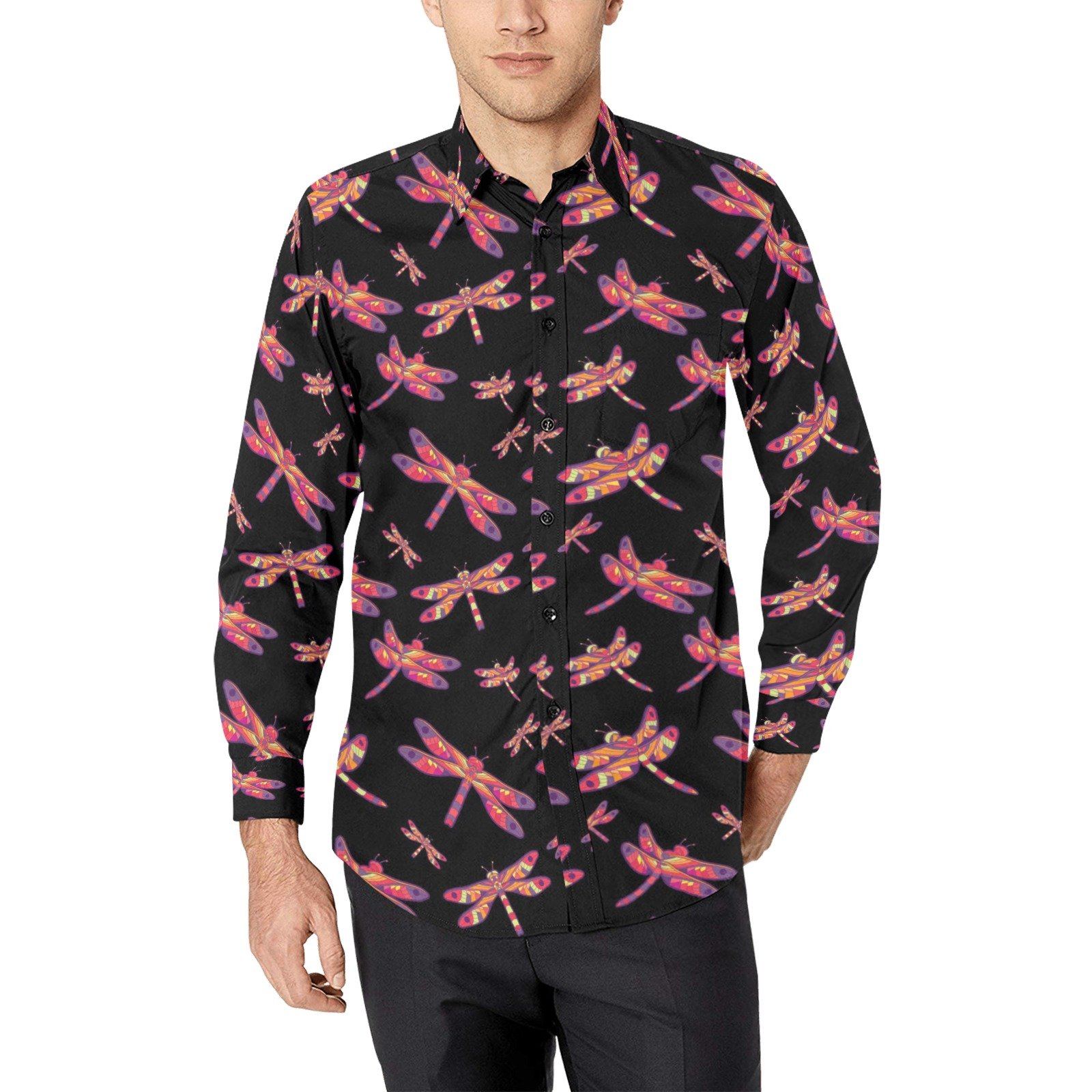 Gathering Noir Men's All Over Print Casual Dress Shirt (Model T61) Men's Dress Shirt (T61) e-joyer 