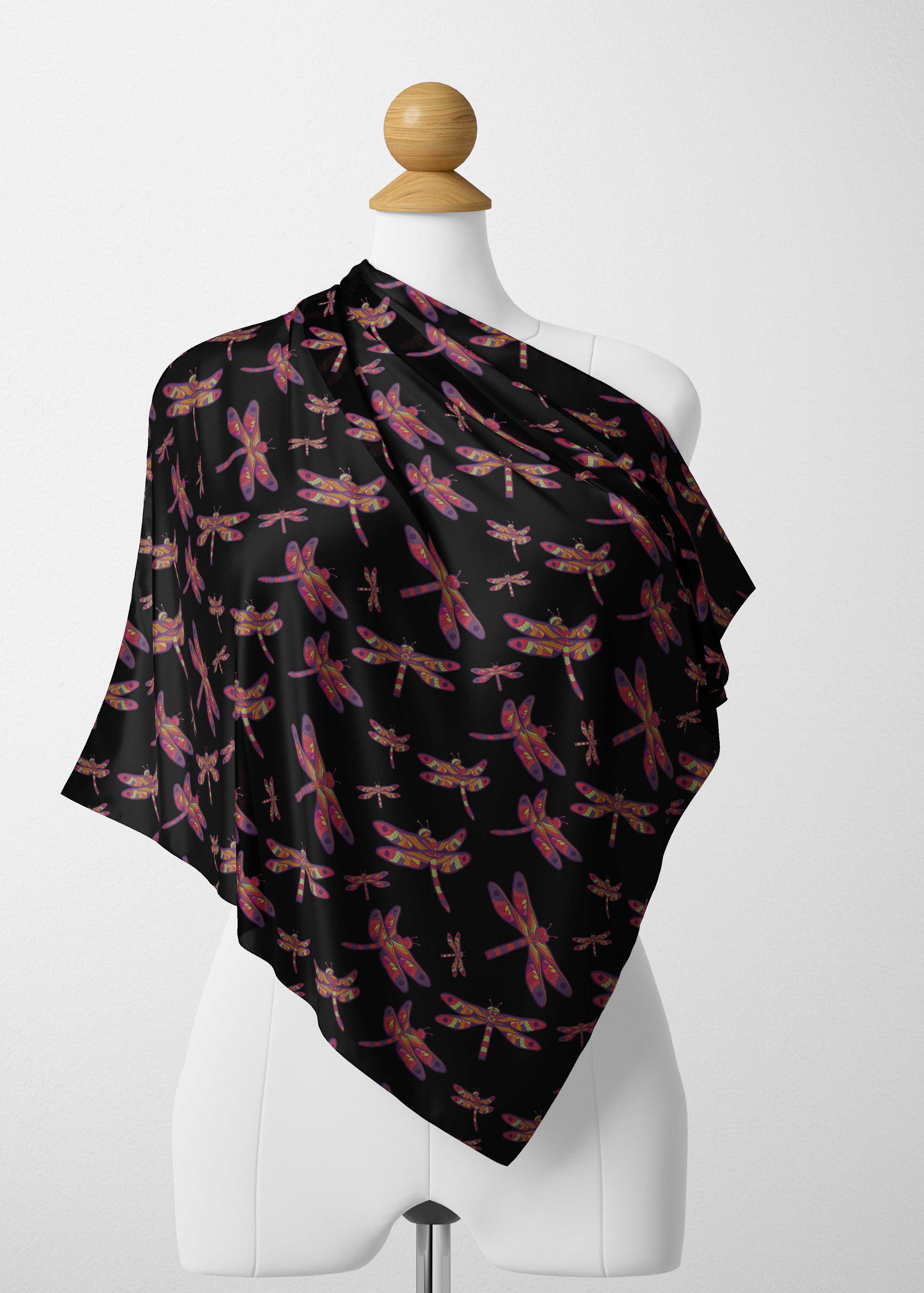 Gathering Noir Satin Shawl Scarf 49 Dzine