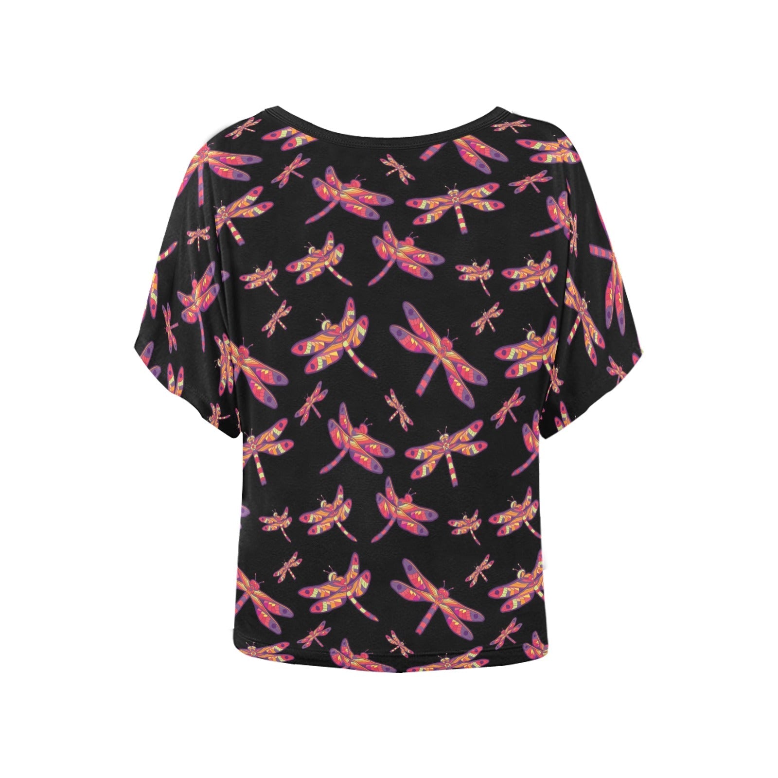 Gathering Noir Women's Batwing-Sleeved Blouse T shirt (Model T44) Women's Batwing-Sleeved Blouse T shirt (T44) e-joyer