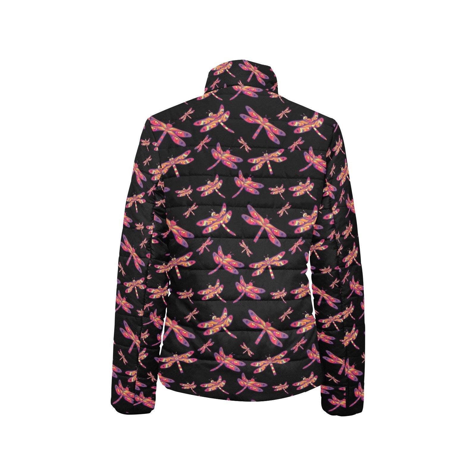 Gathering Noir Women's Stand Collar Padded Jacket (Model H41) jacket e-joyer