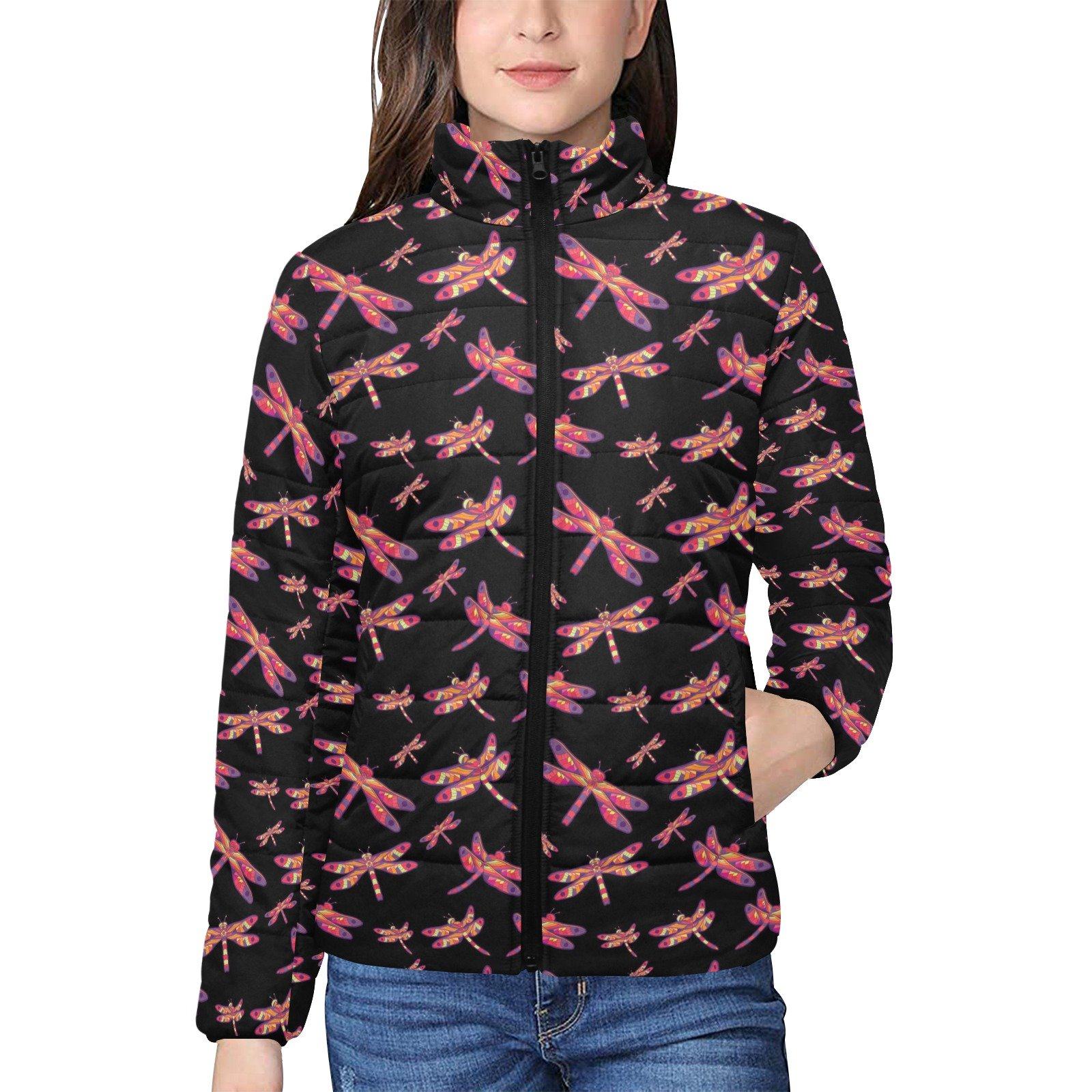 Gathering Noir Women's Stand Collar Padded Jacket (Model H41) jacket e-joyer