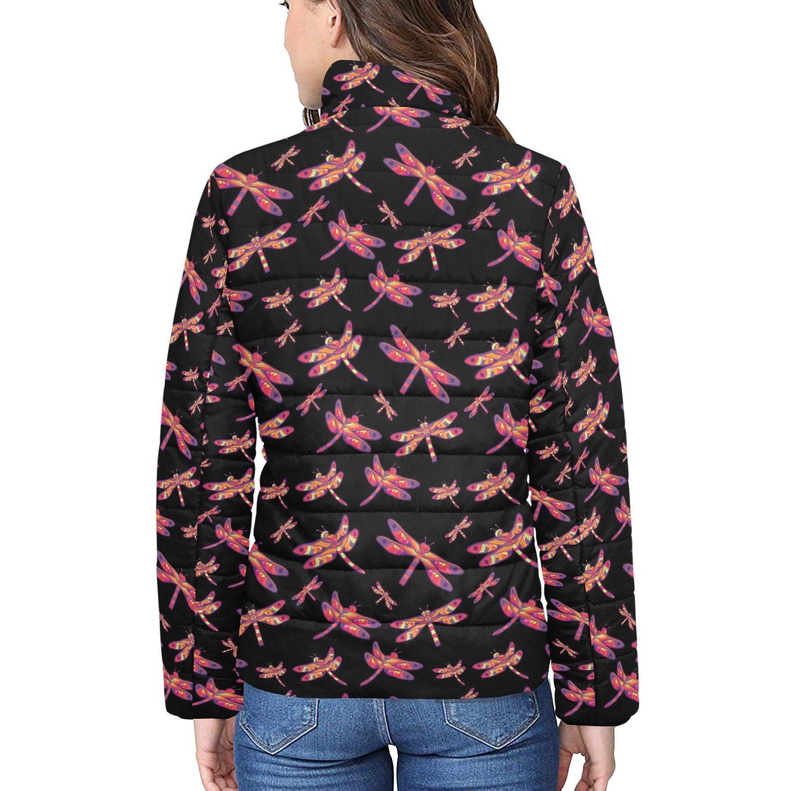 Gathering Noir Women's Stand Collar Padded Jacket (Model H41) jacket e-joyer