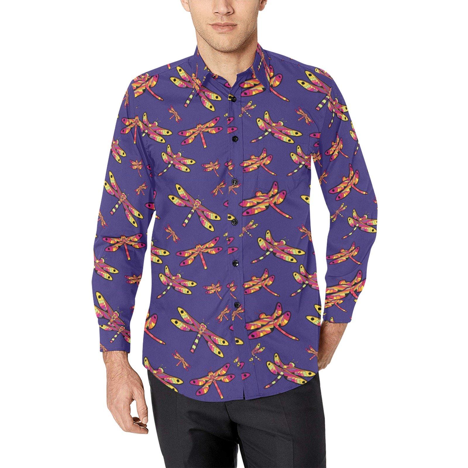 Gathering Purple Men's All Over Print Casual Dress Shirt (Model T61) Men's Dress Shirt (T61) e-joyer