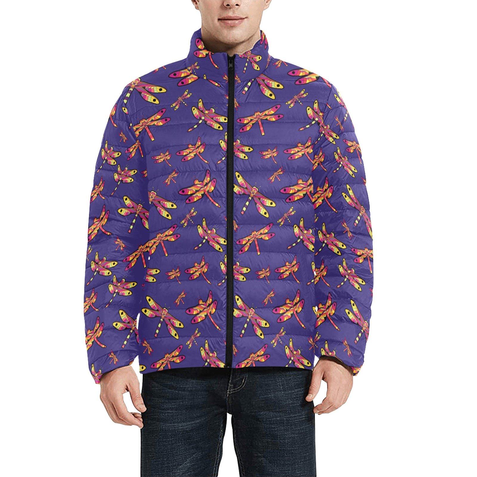 Gathering Purple Men's Stand Collar Padded Jacket (Model H41) Men's Stand Collar Padded Jacket (H41) e-joyer 