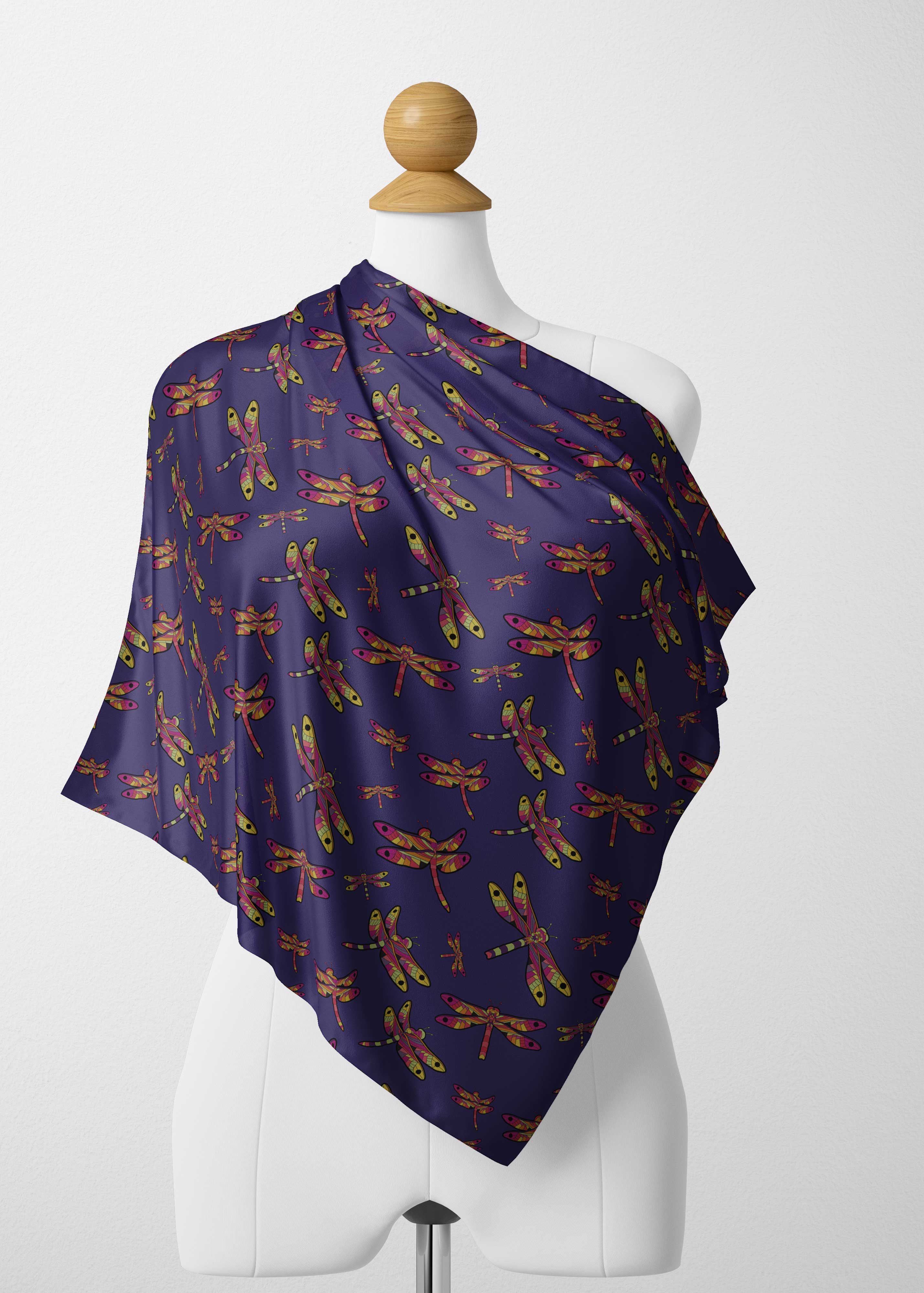 Gathering Purple Satin Shawl Scarf 49 Dzine