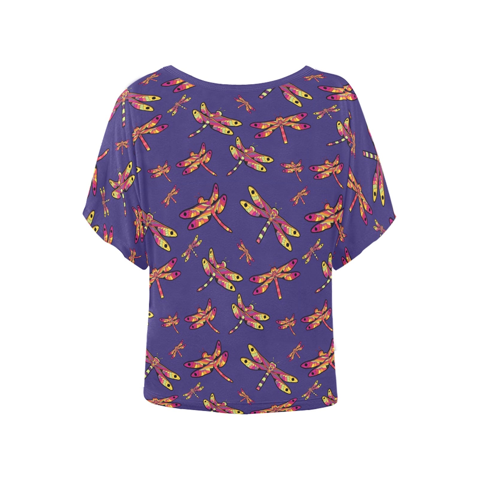 Gathering Purple Women's Batwing-Sleeved Blouse T shirt (Model T44) Women's Batwing-Sleeved Blouse T shirt (T44) e-joyer