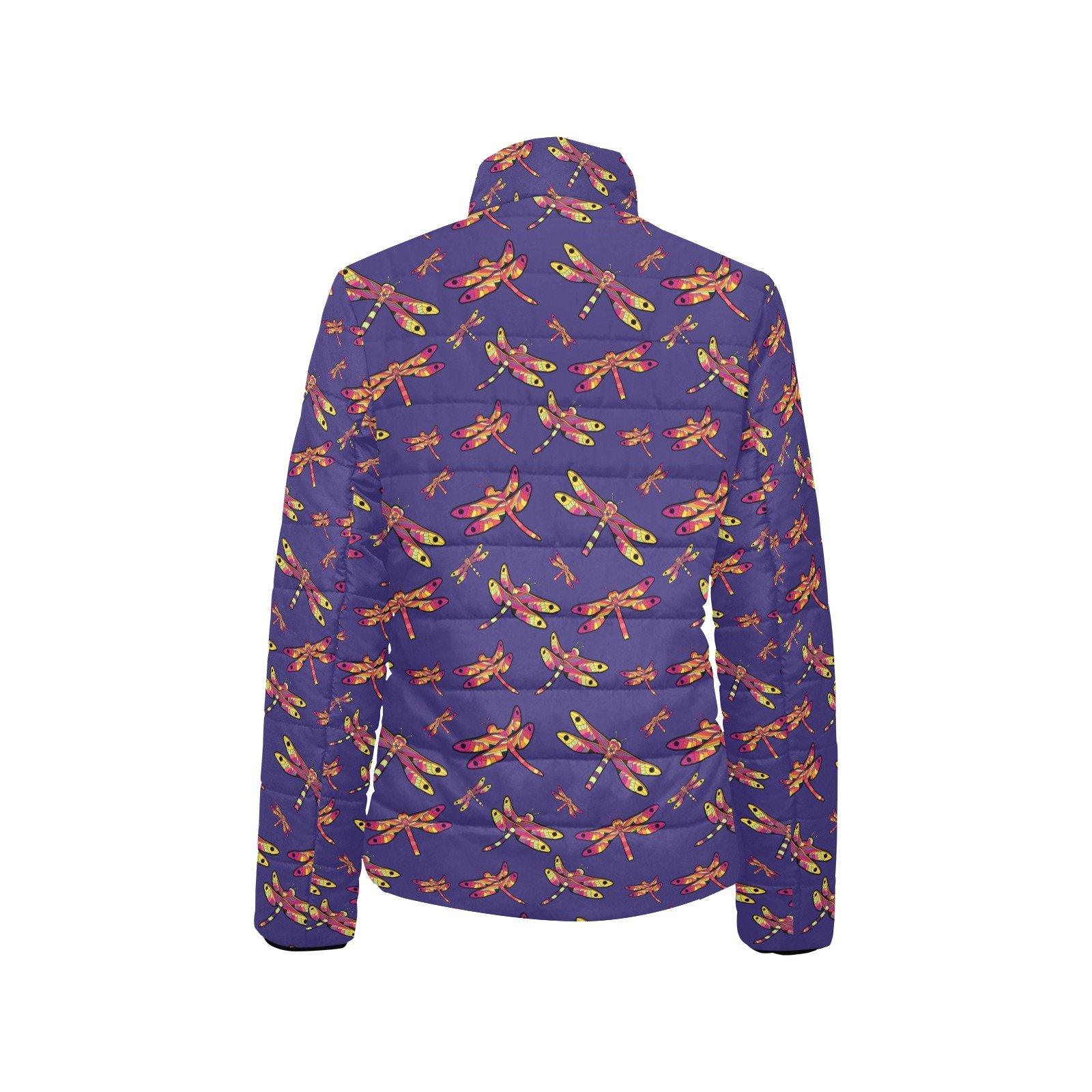 Gathering Purple Women's Stand Collar Padded Jacket (Model H41) jacket e-joyer