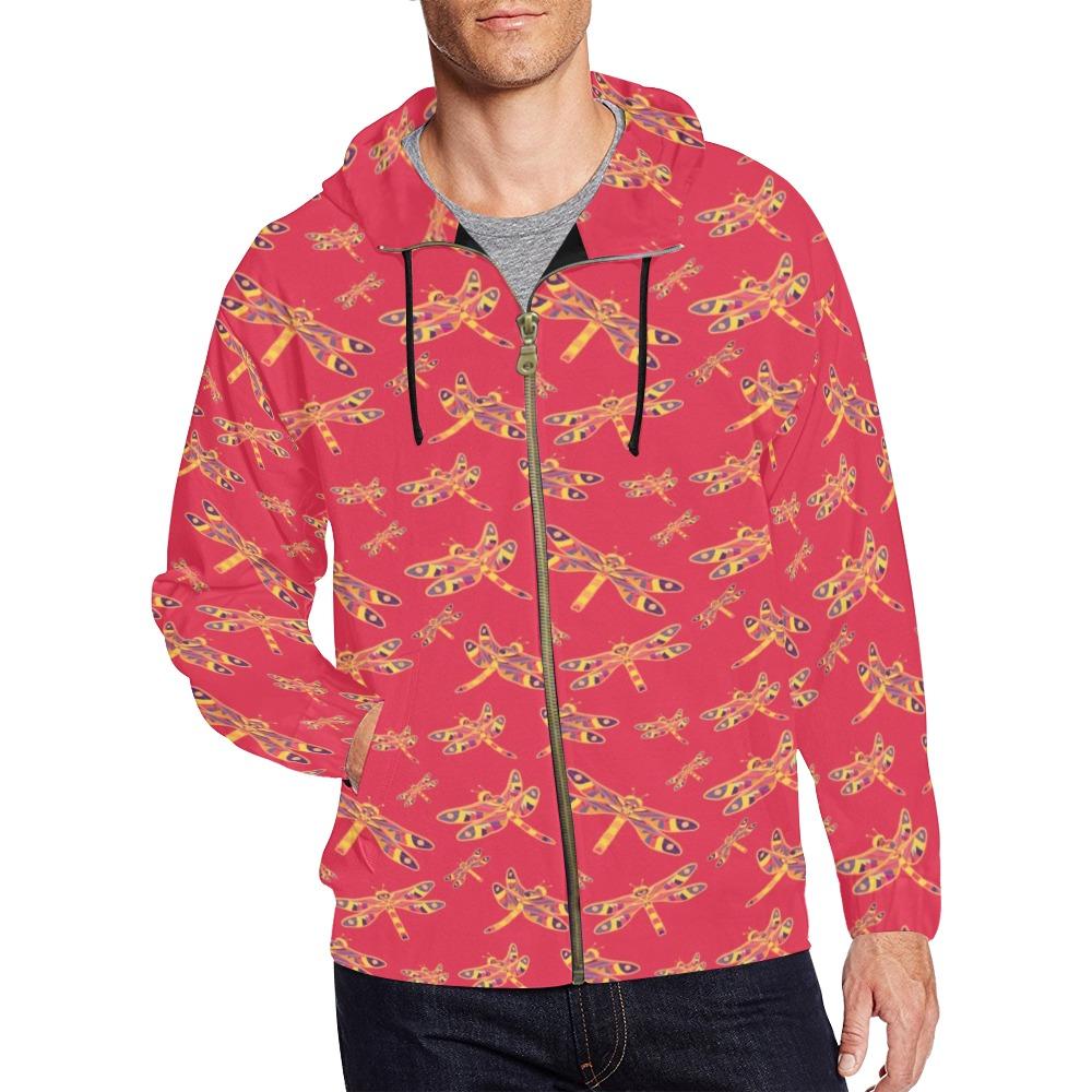 Gathering Rouge All Over Print Full Zip Hoodie for Men (Model H14) All Over Print Full Zip Hoodie for Men (H14) e-joyer