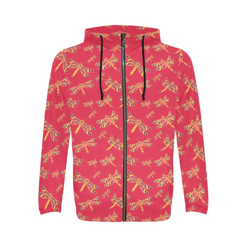 Gathering Rouge All Over Print Full Zip Hoodie for Men (Model H14) All Over Print Full Zip Hoodie for Men (H14) e-joyer