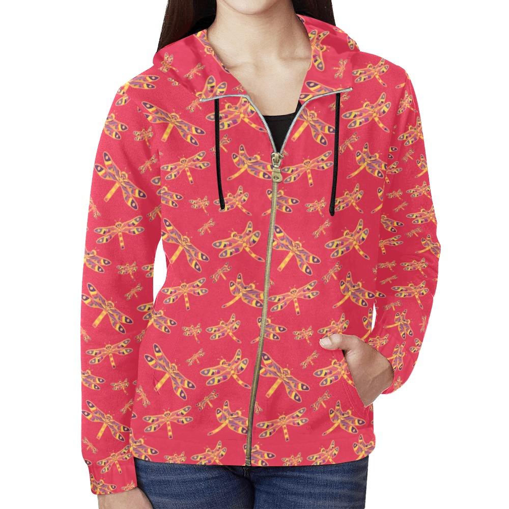 Gathering Rouge All Over Print Full Zip Hoodie for Women (Model H14) All Over Print Full Zip Hoodie for Women (H14) e-joyer