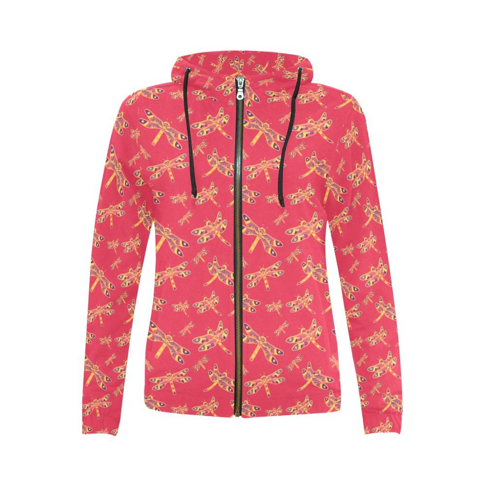 Gathering Rouge All Over Print Full Zip Hoodie for Women (Model H14) All Over Print Full Zip Hoodie for Women (H14) e-joyer