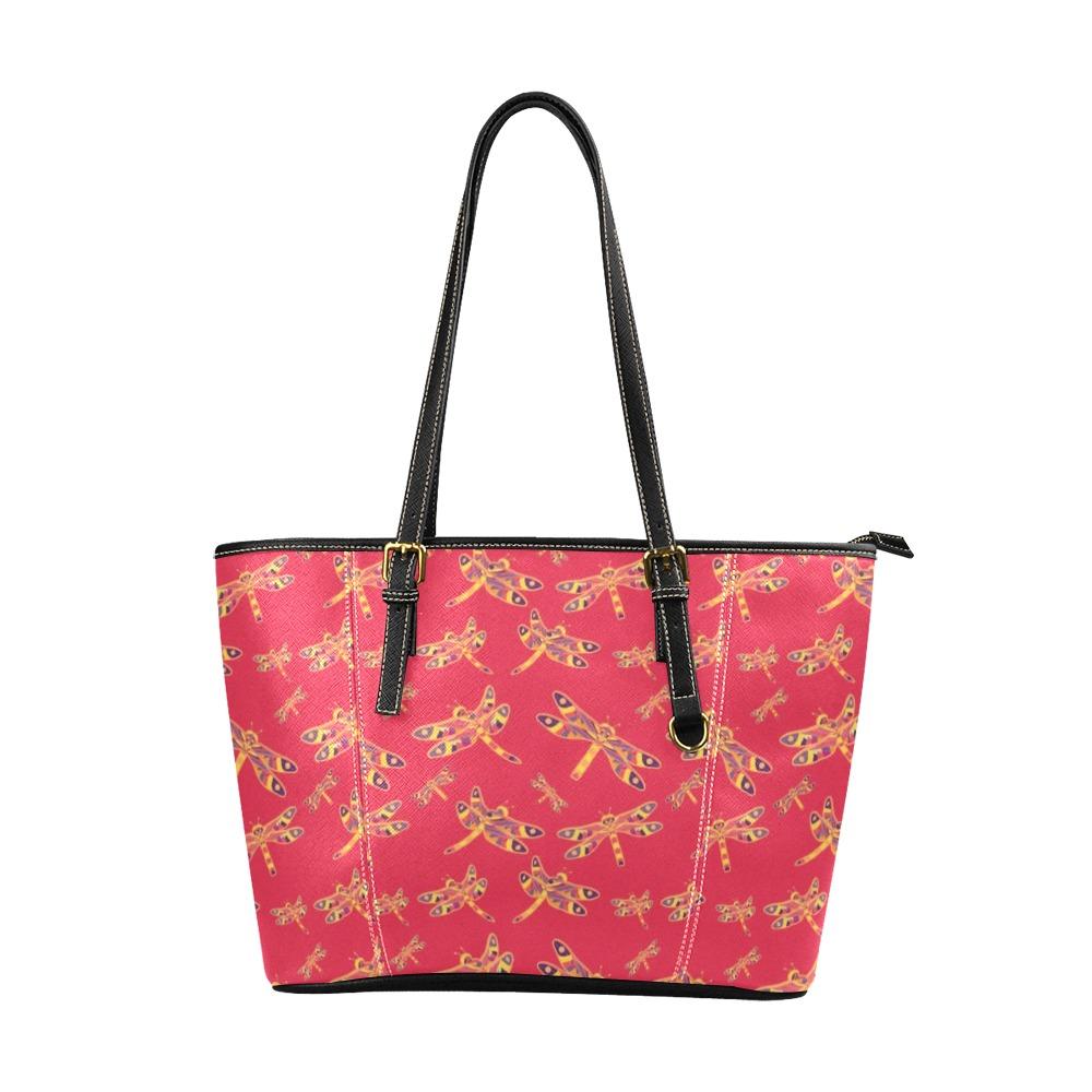 Gathering Rouge Leather Tote Bag/Large (Model 1640) Leather Tote Bag (1640) e-joyer