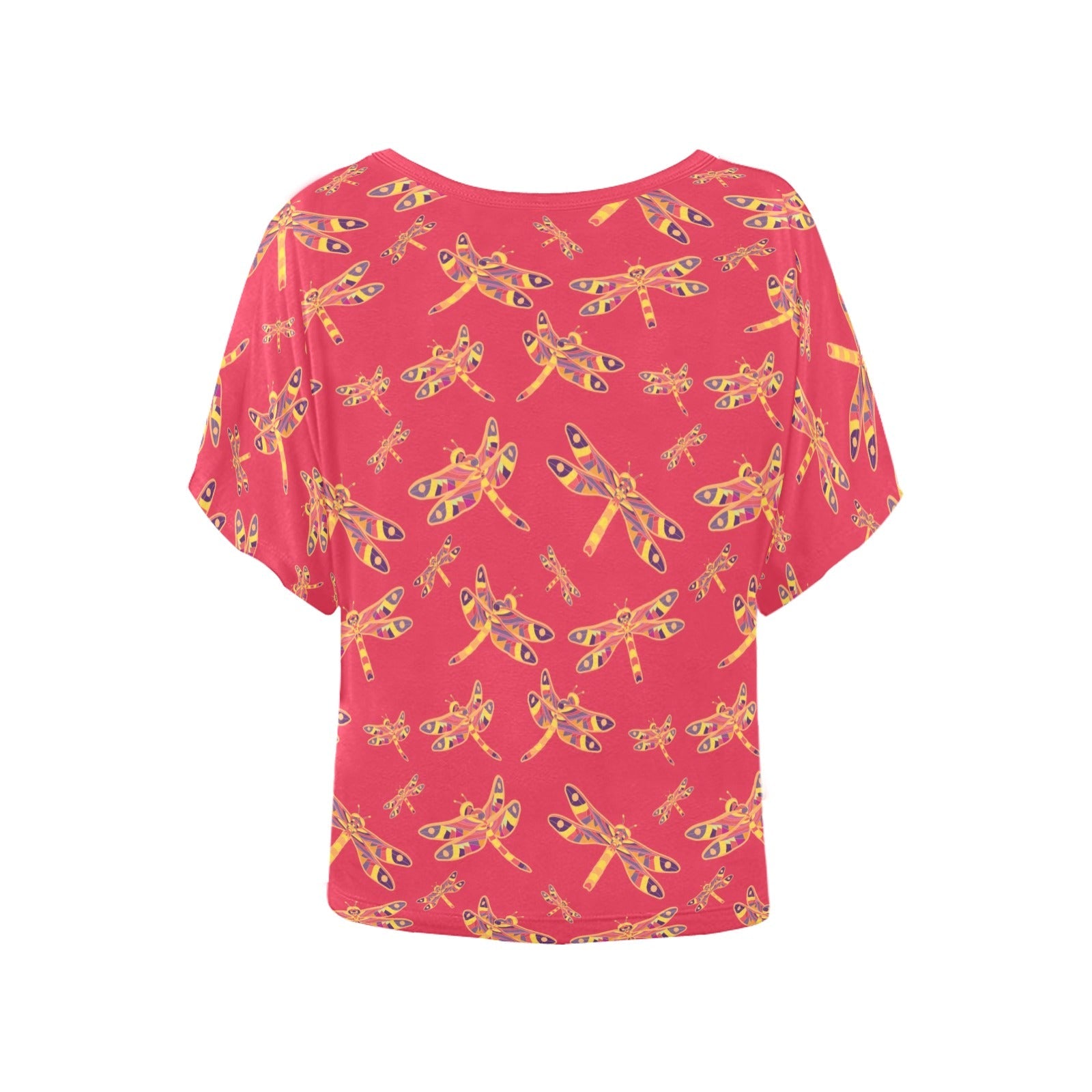 Gathering Rouge Women's Batwing-Sleeved Blouse T shirt (Model T44) Women's Batwing-Sleeved Blouse T shirt (T44) e-joyer