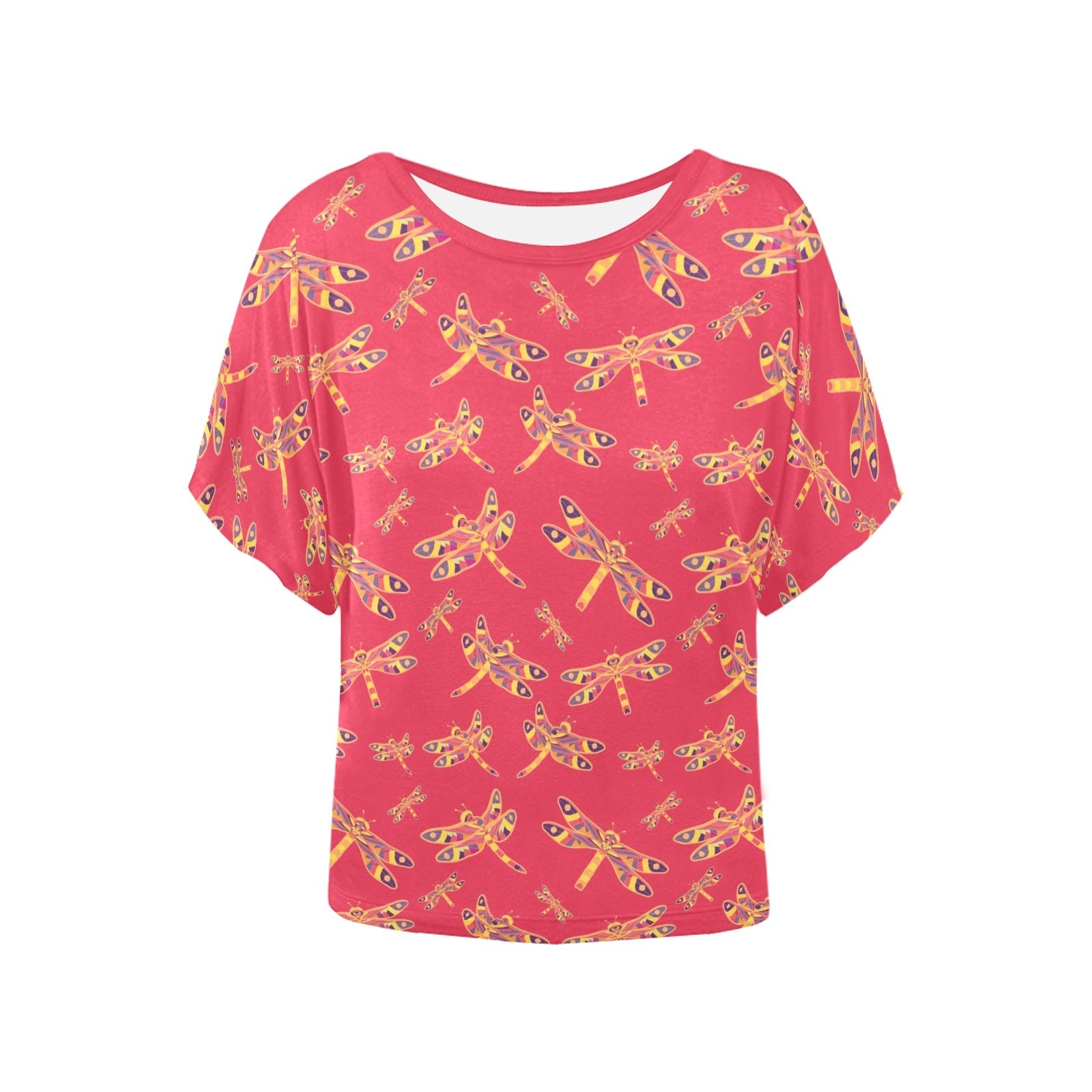 Gathering Rouge Women's Batwing-Sleeved Blouse T shirt (Model T44) Women's Batwing-Sleeved Blouse T shirt (T44) e-joyer