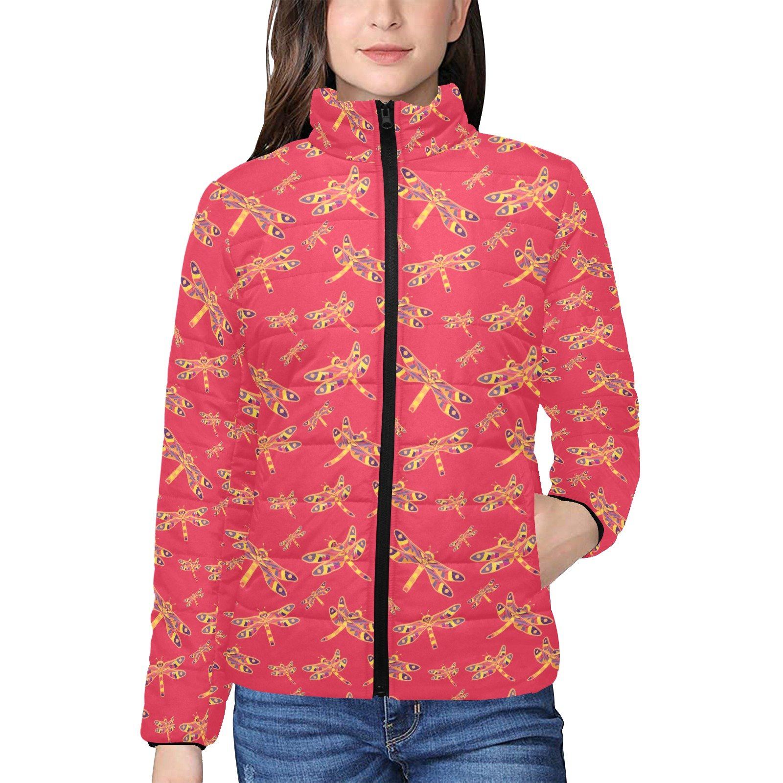 Gathering Rouge Women's Stand Collar Padded Jacket (Model H41) jacket e-joyer