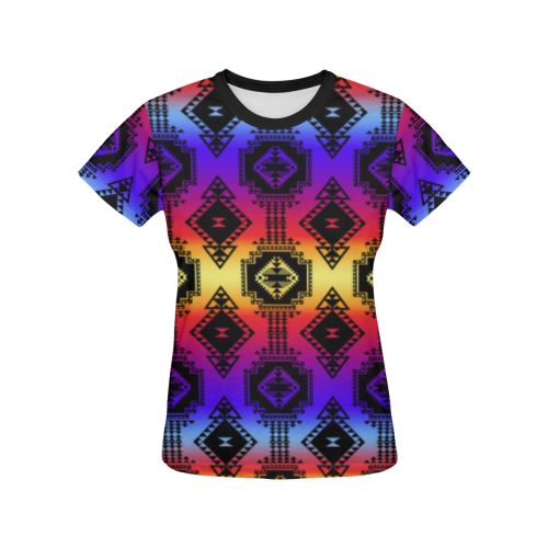 Gathering Sunset All Over Print T-shirt for Women/Large Size (USA Size) (Model T40) All Over Print T-Shirt for Women/Large (T40) e-joyer