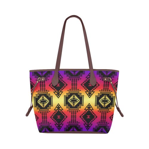 Gathering Sunset Clover Canvas Tote Bag (Model 1661) Clover Canvas Tote Bag (1661) e-joyer