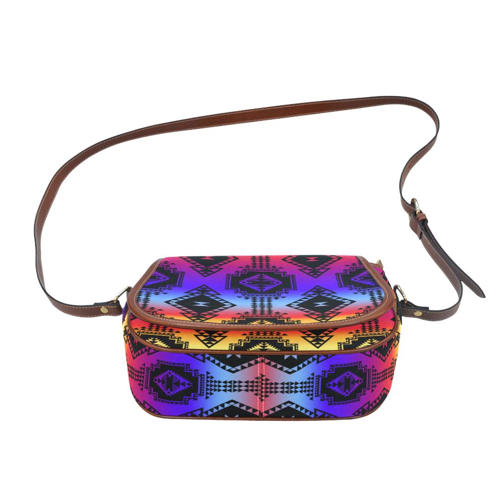 Gathering Sunset Saddle Bag/Small (Model 1649) Full Customization Saddle Bag/Small (Full Customization) e-joyer