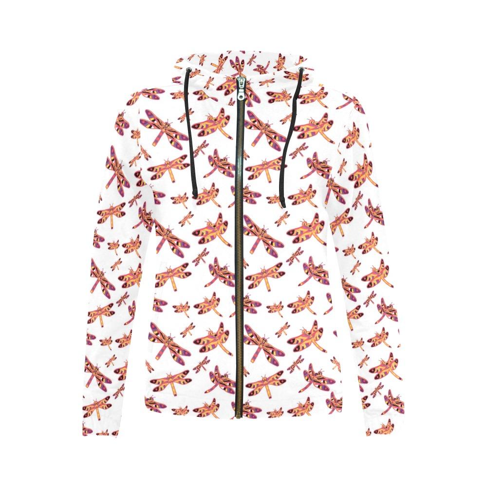 Gathering White All Over Print Full Zip Hoodie for Women (Model H14) All Over Print Full Zip Hoodie for Women (H14) e-joyer