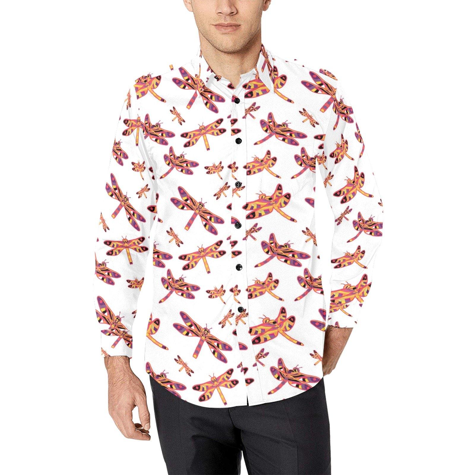 Gathering White Men's All Over Print Casual Dress Shirt (Model T61) Men's Dress Shirt (T61) e-joyer