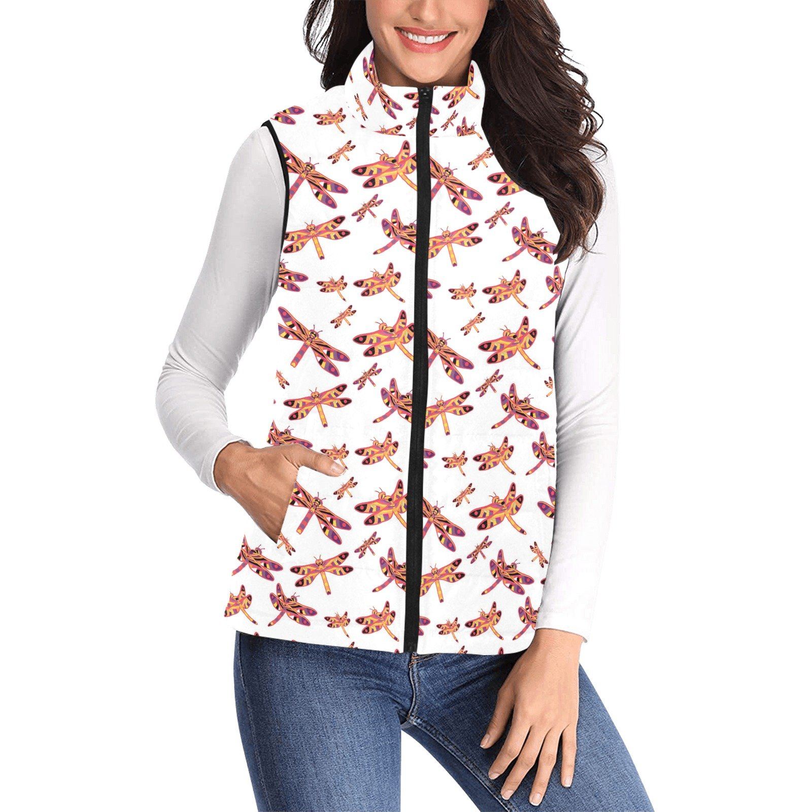 Gathering White Women's Padded Vest Jacket (Model H44) Women's Padded Vest Jacket (H44) e-joyer 