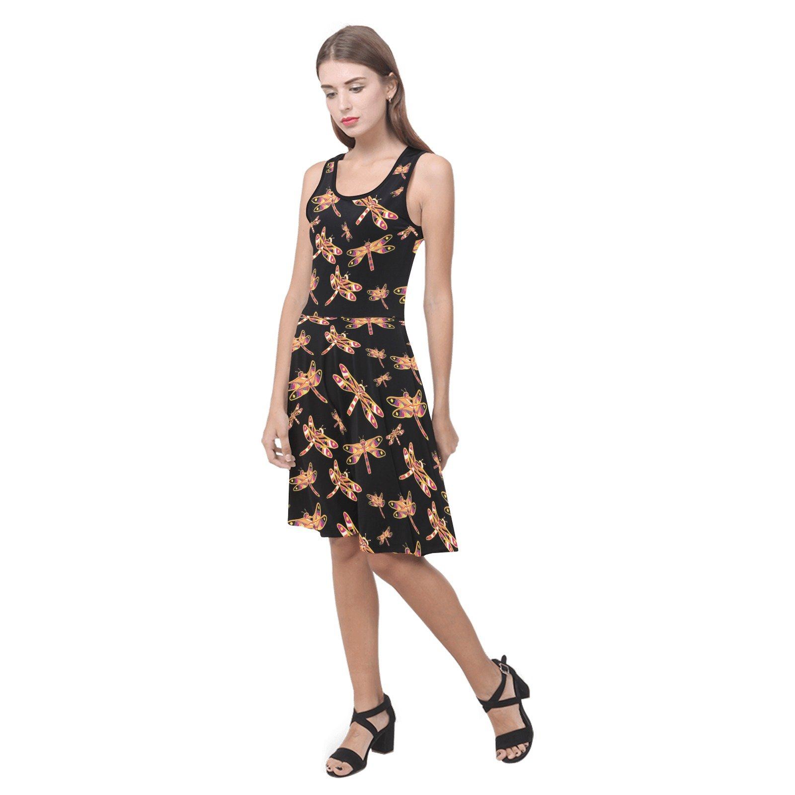 Gathering Yellow Black Atalanta Sundress (Model D04) Atalanta Sundress (D04) e-joyer