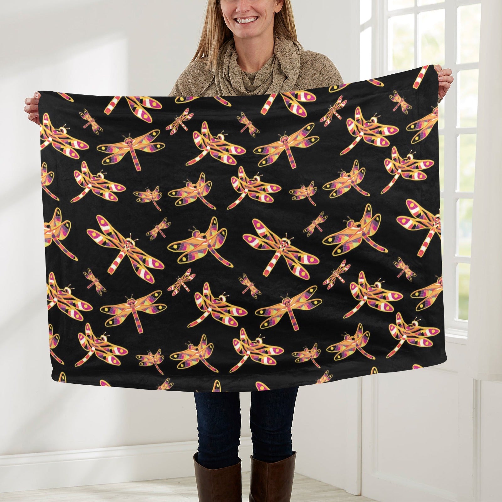 Gathering Yellow Black Baby Blanket 30"x40" Baby Blanket 30"x40" e-joyer