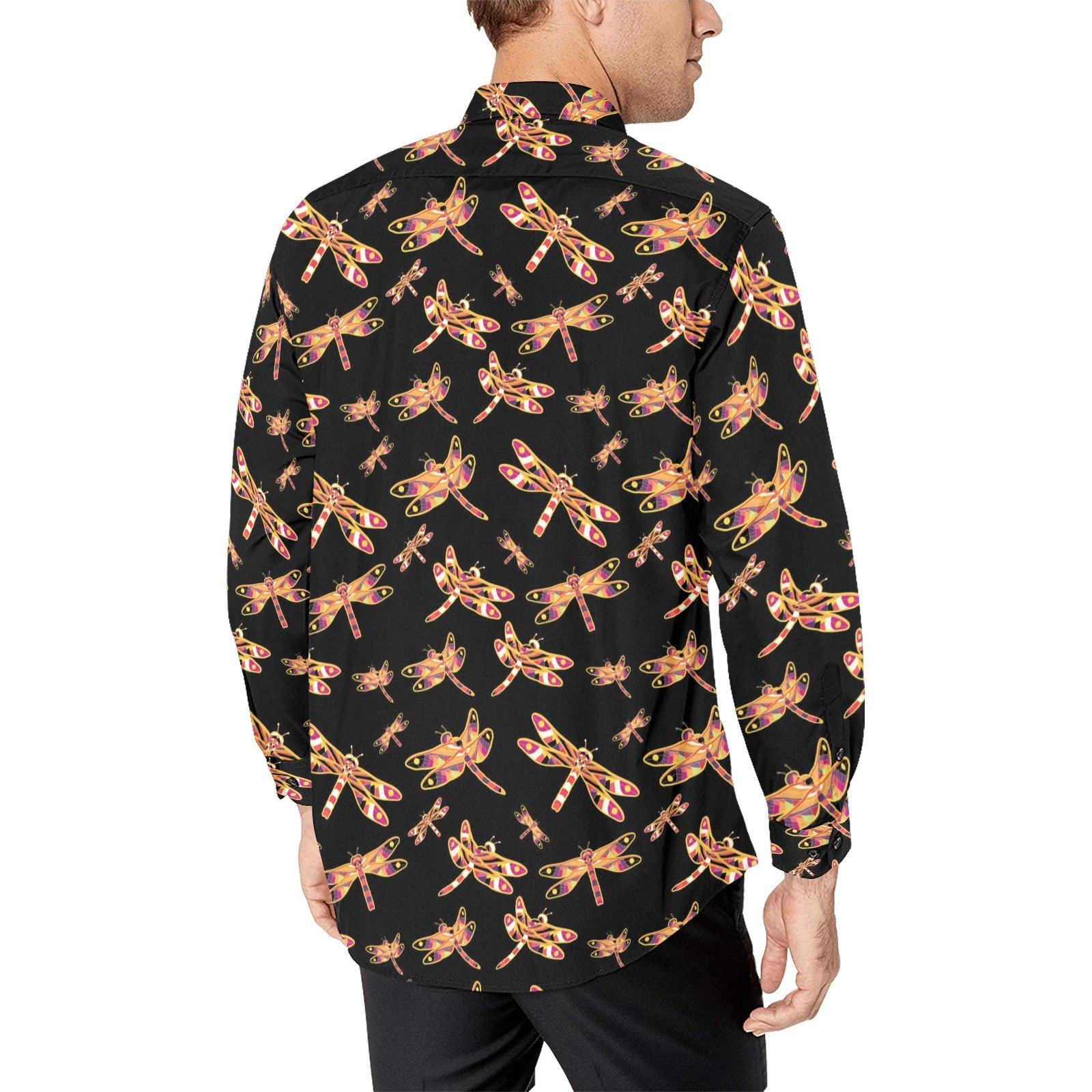 Gathering Yellow Black Men's All Over Print Casual Dress Shirt (Model T61) Men's Dress Shirt (T61) e-joyer