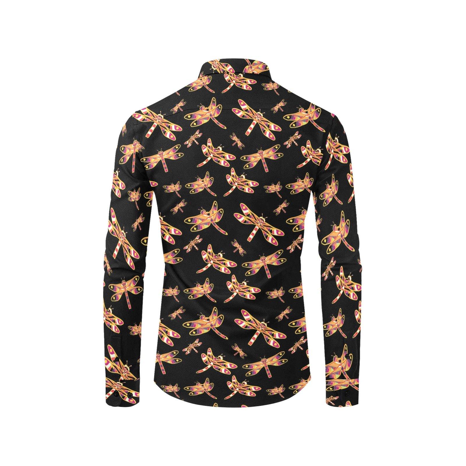Gathering Yellow Black Men's All Over Print Casual Dress Shirt (Model T61) Men's Dress Shirt (T61) e-joyer