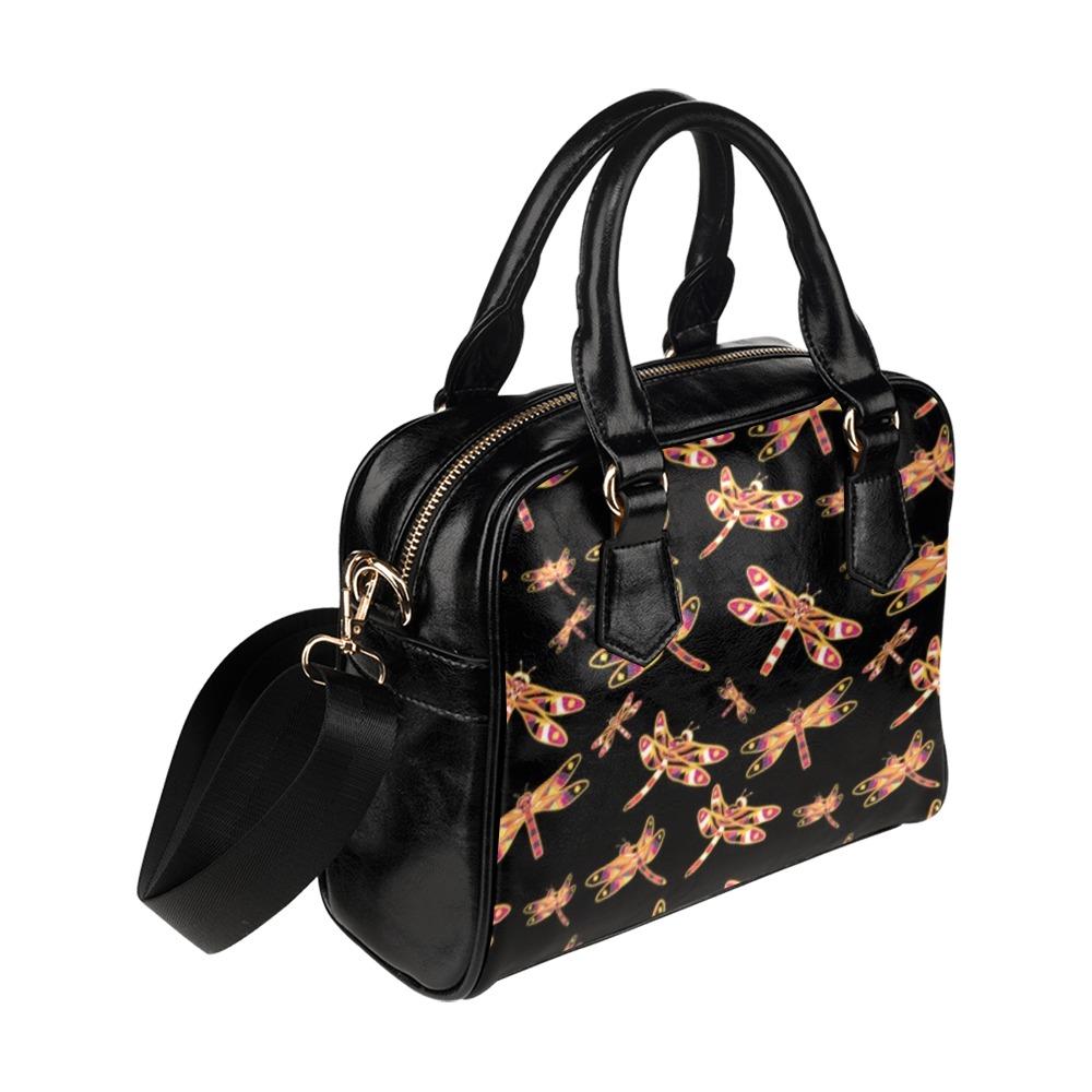 Gathering Yellow Black Shoulder Handbag (Model 1634) Shoulder Handbags (1634) e-joyer
