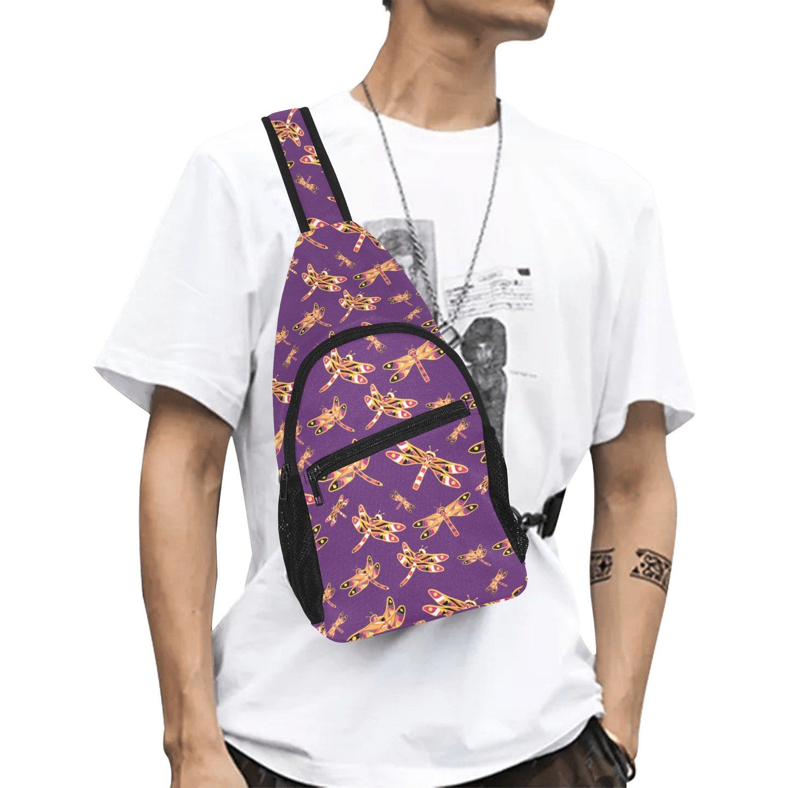 Gathering Yellow Purple All Over Print Chest Bag (Model 1719) All Over Print Chest Bag (1719) e-joyer