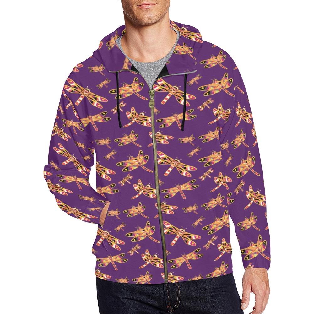 Gathering Yellow Purple All Over Print Full Zip Hoodie for Men (Model H14) All Over Print Full Zip Hoodie for Men (H14) e-joyer