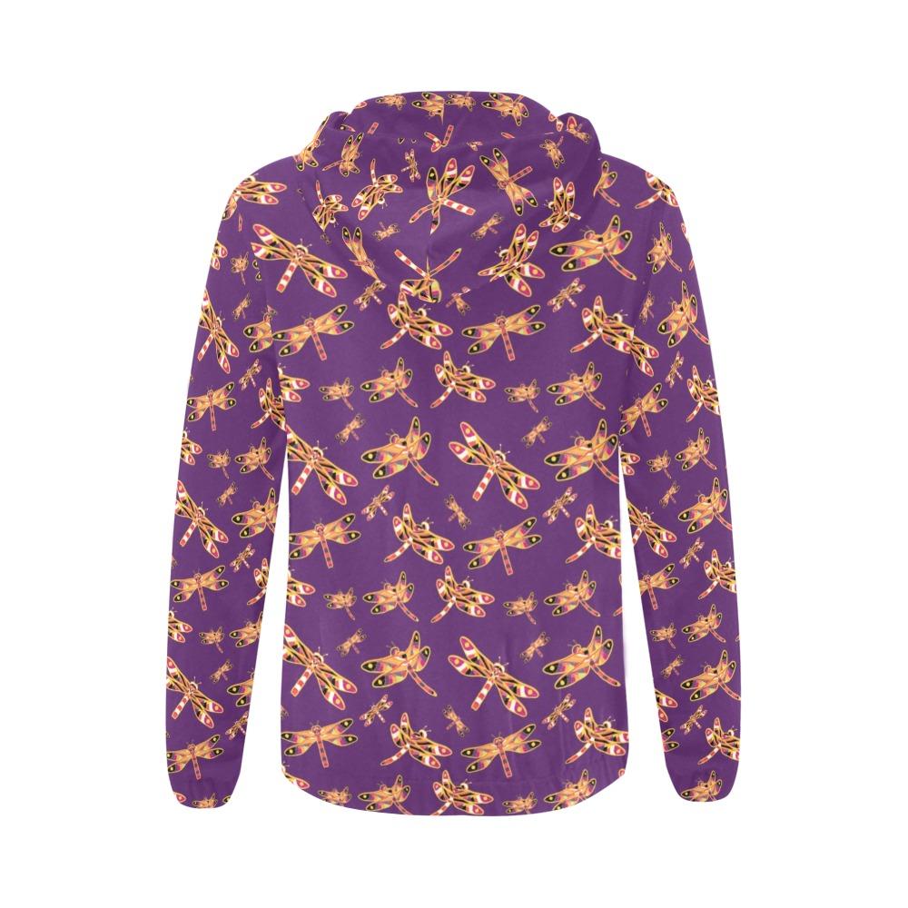 Gathering Yellow Purple All Over Print Full Zip Hoodie for Women (Model H14) All Over Print Full Zip Hoodie for Women (H14) e-joyer