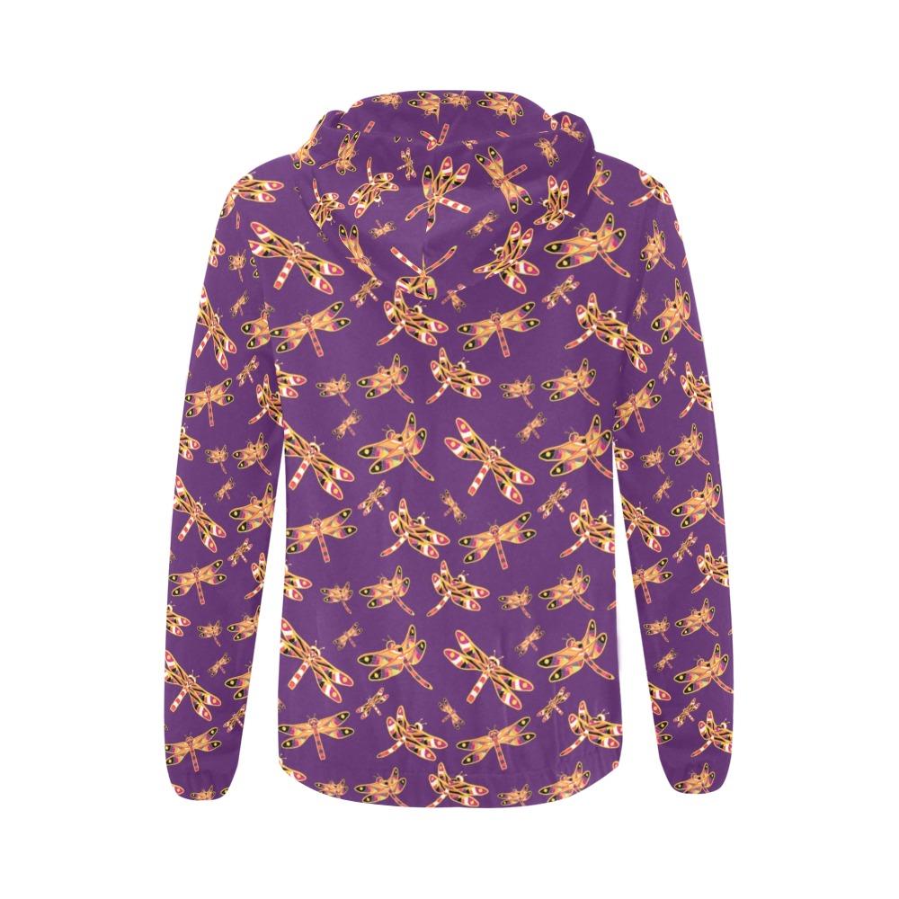 Gathering Yellow Purple All Over Print Full Zip Hoodie for Women (Model H14) All Over Print Full Zip Hoodie for Women (H14) e-joyer 