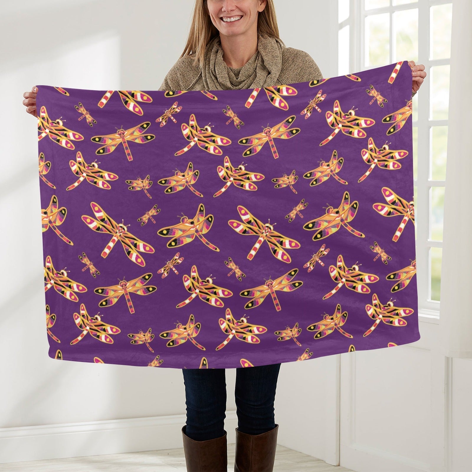 Gathering Yellow Purple Baby Blanket 30"x40" Baby Blanket 30"x40" e-joyer