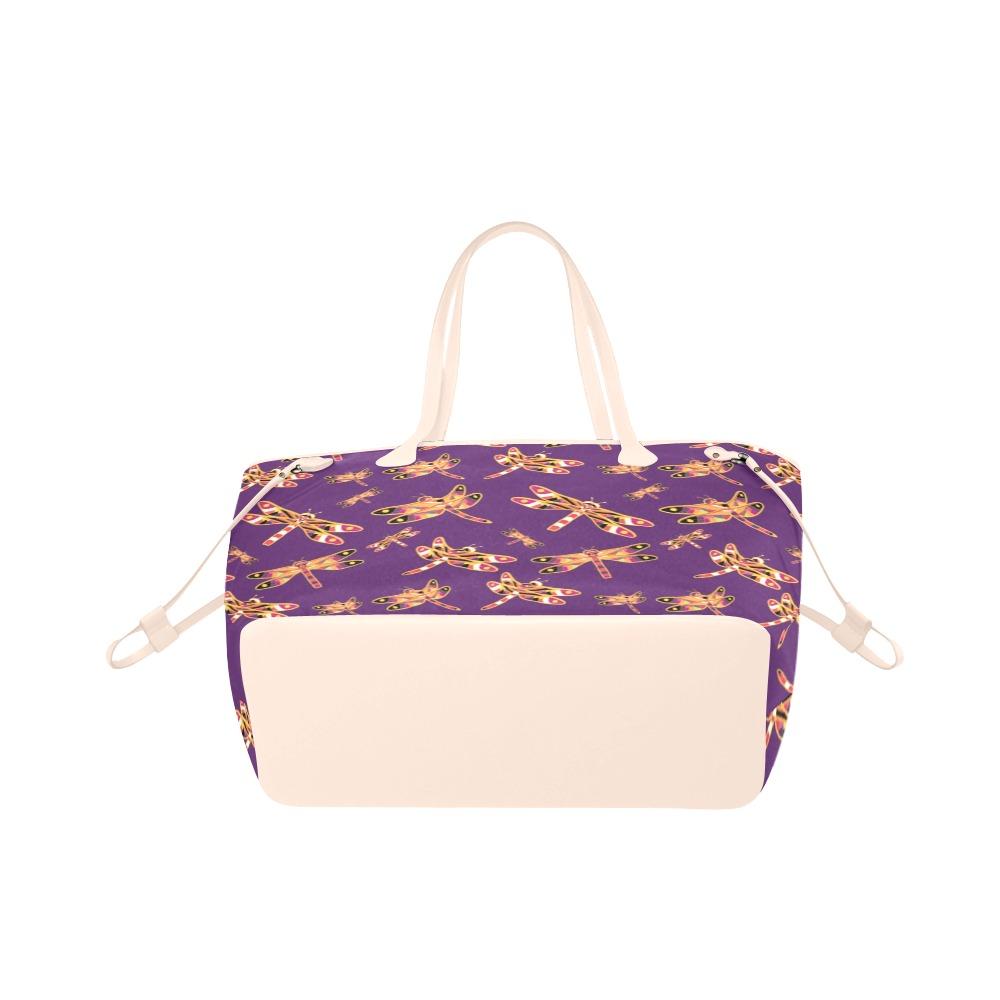 Gathering Yellow Purple Clover Canvas Tote Bag (Model 1661) Clover Canvas Tote Bag (1661) e-joyer