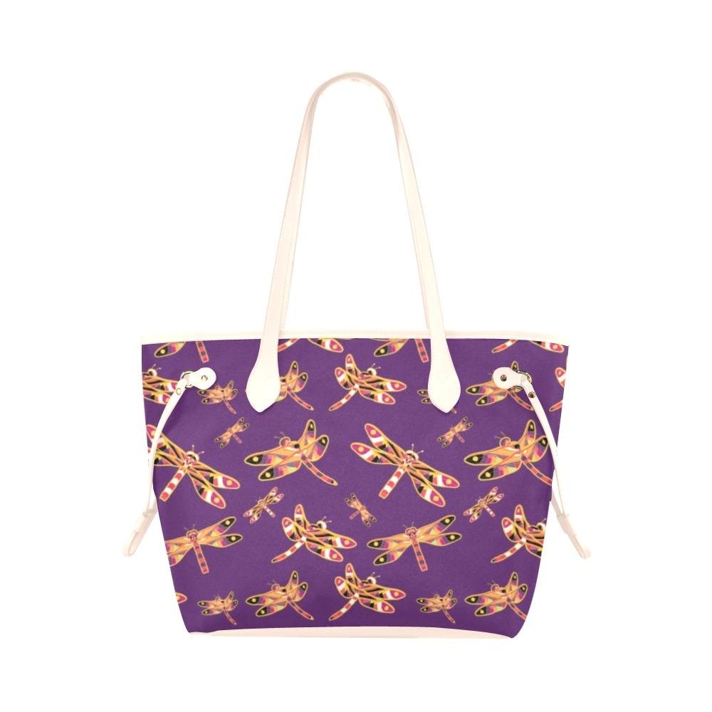 Gathering Yellow Purple Clover Canvas Tote Bag (Model 1661) Clover Canvas Tote Bag (1661) e-joyer