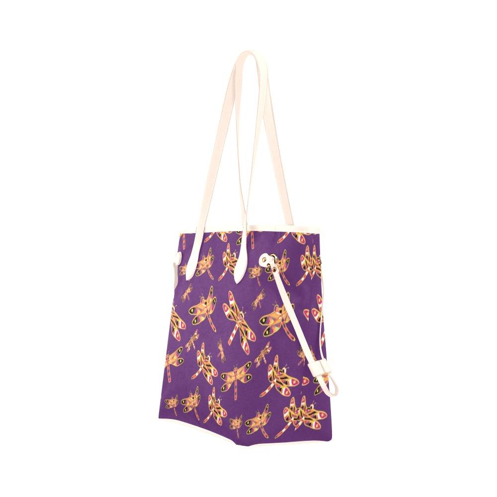 Gathering Yellow Purple Clover Canvas Tote Bag (Model 1661) Clover Canvas Tote Bag (1661) e-joyer