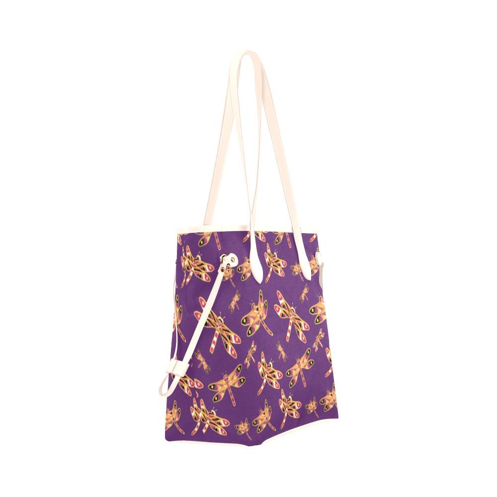 Gathering Yellow Purple Clover Canvas Tote Bag (Model 1661) Clover Canvas Tote Bag (1661) e-joyer