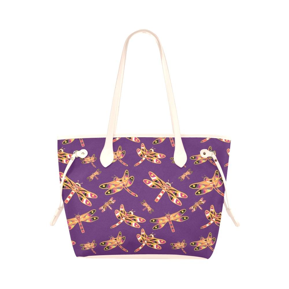 Gathering Yellow Purple Clover Canvas Tote Bag (Model 1661) Clover Canvas Tote Bag (1661) e-joyer