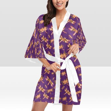 Gathering Yellow Purple Kimono Robe Artsadd