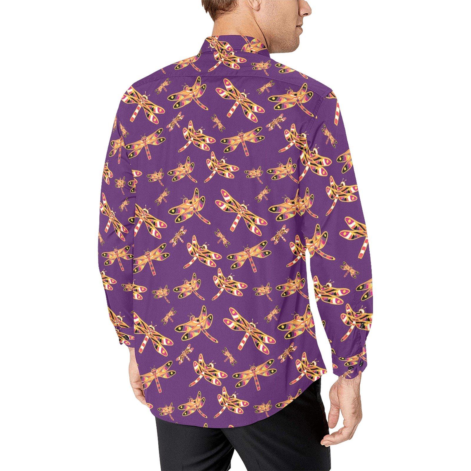 Gathering Yellow Purple Men's All Over Print Casual Dress Shirt (Model T61) Men's Dress Shirt (T61) e-joyer