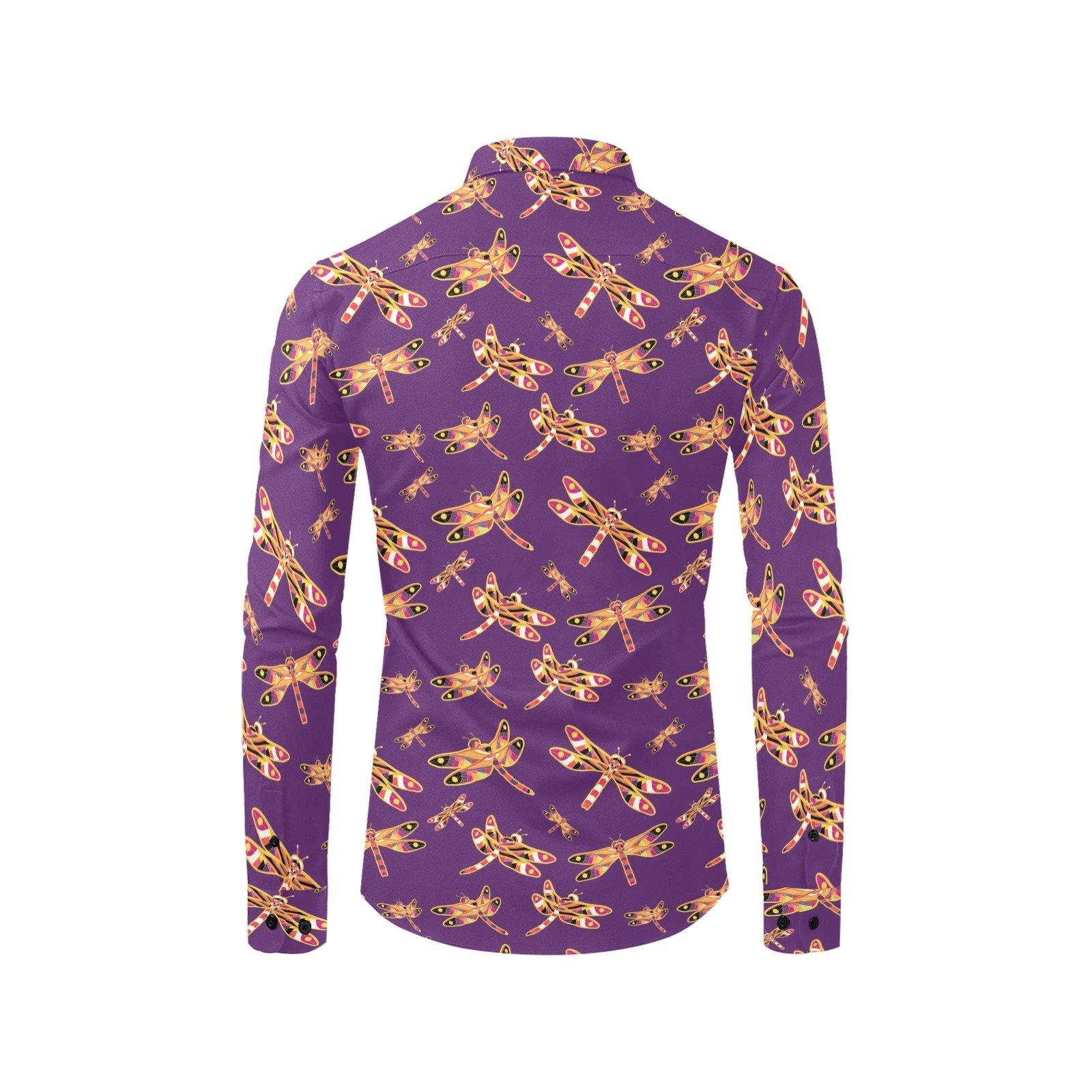 Gathering Yellow Purple Men's All Over Print Casual Dress Shirt (Model T61) Men's Dress Shirt (T61) e-joyer