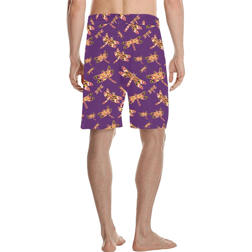 Gathering Yellow Purple Men's All Over Print Casual Shorts (Model L23) Men's Casual Shorts (L23) e-joyer