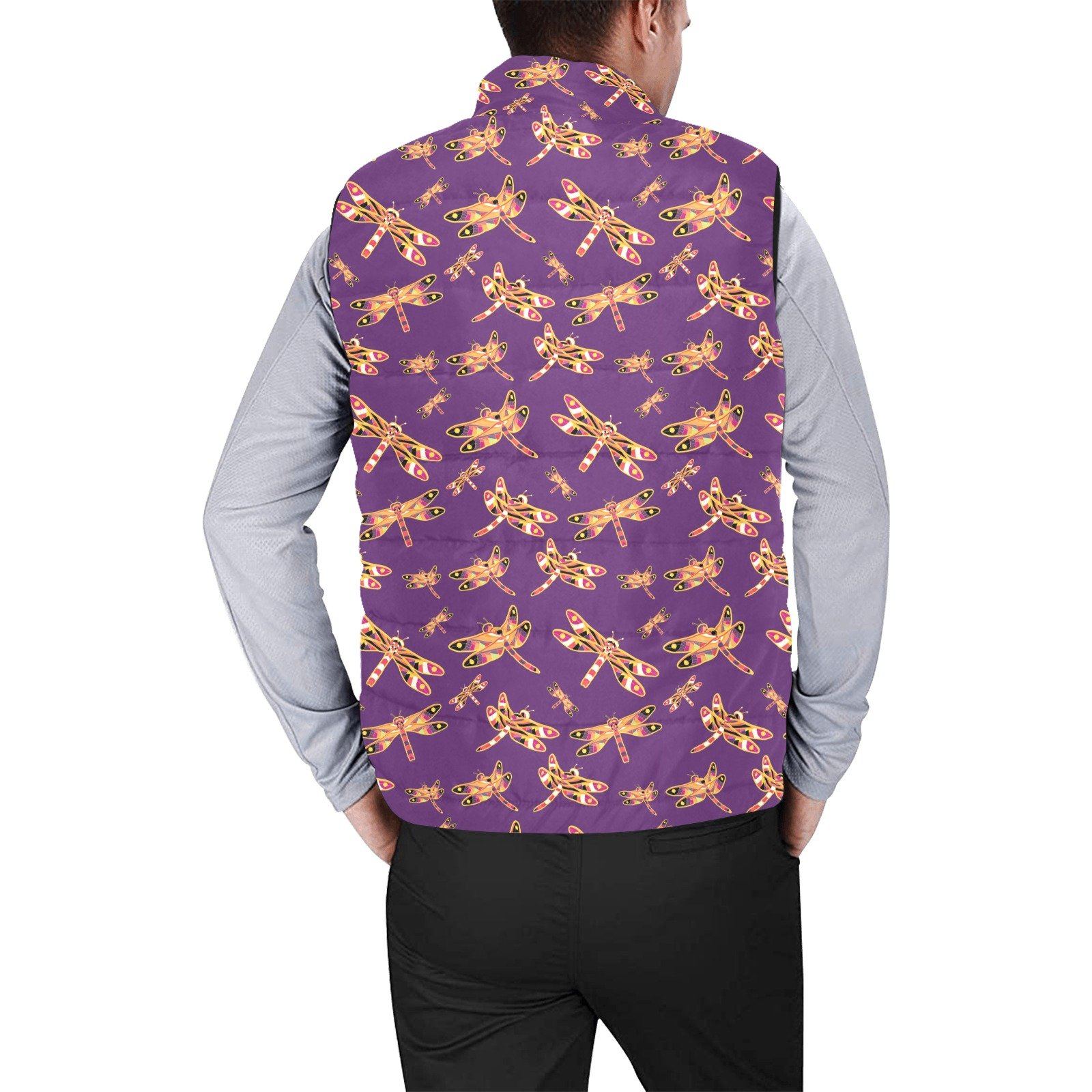 Gathering Yellow Purple Men's Padded Vest Jacket (Model H44) Men's Padded Vest Jacket (H44) e-joyer