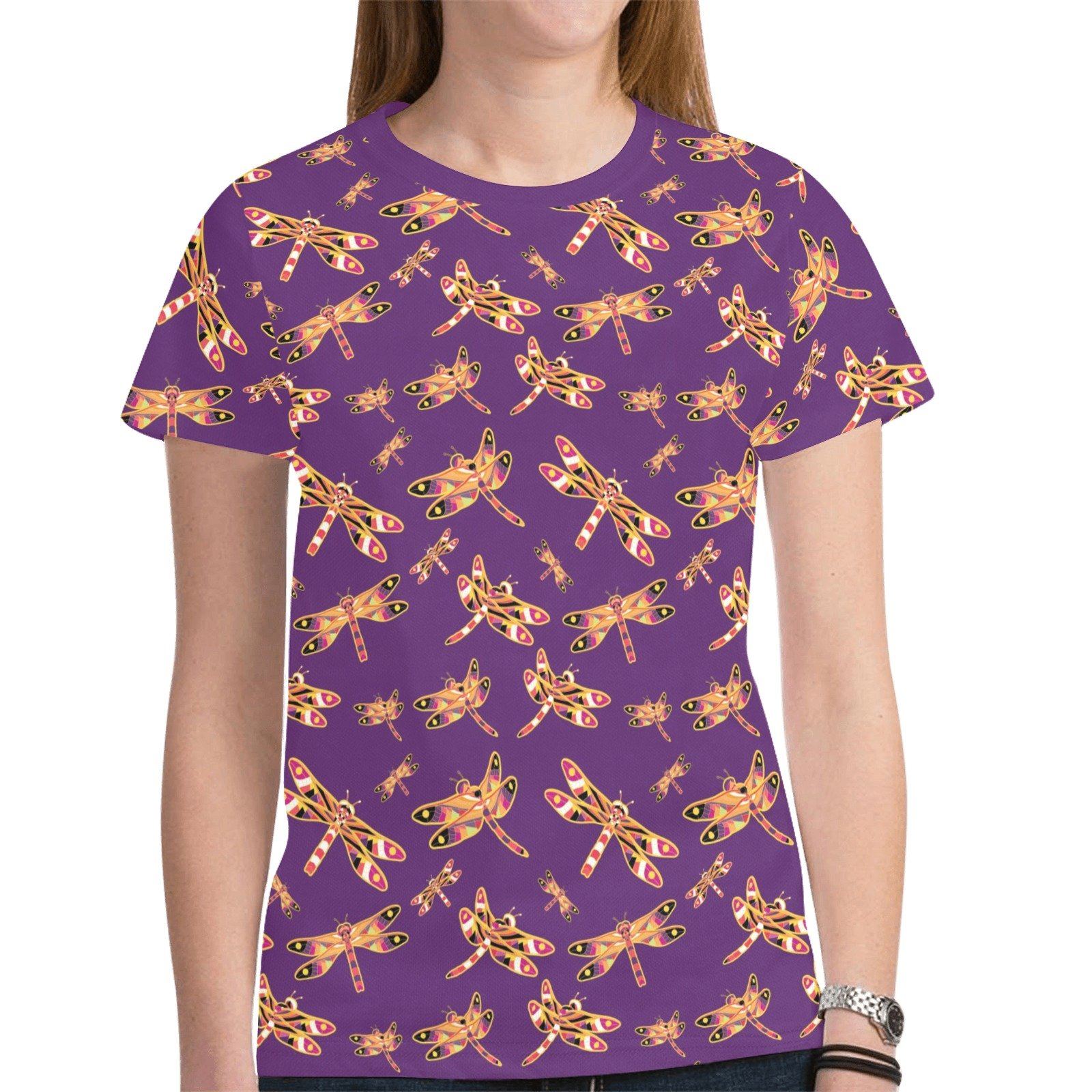 Gathering Yellow Purple New All Over Print T-shirt for Women (Model T45) tshirt e-joyer