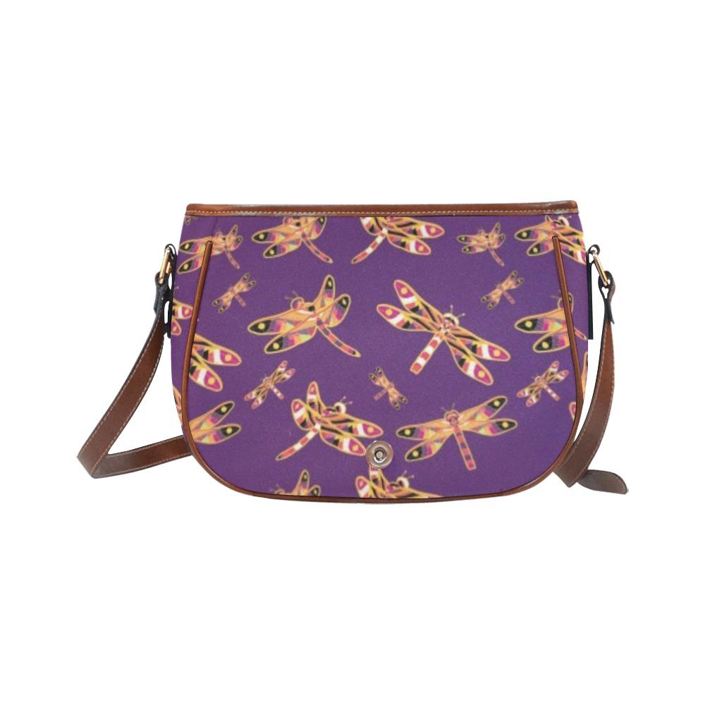 Gathering Yellow Purple Saddle Bag/Small (Model 1649) Full Customization Saddle Bag/Small (Full Customization) e-joyer 