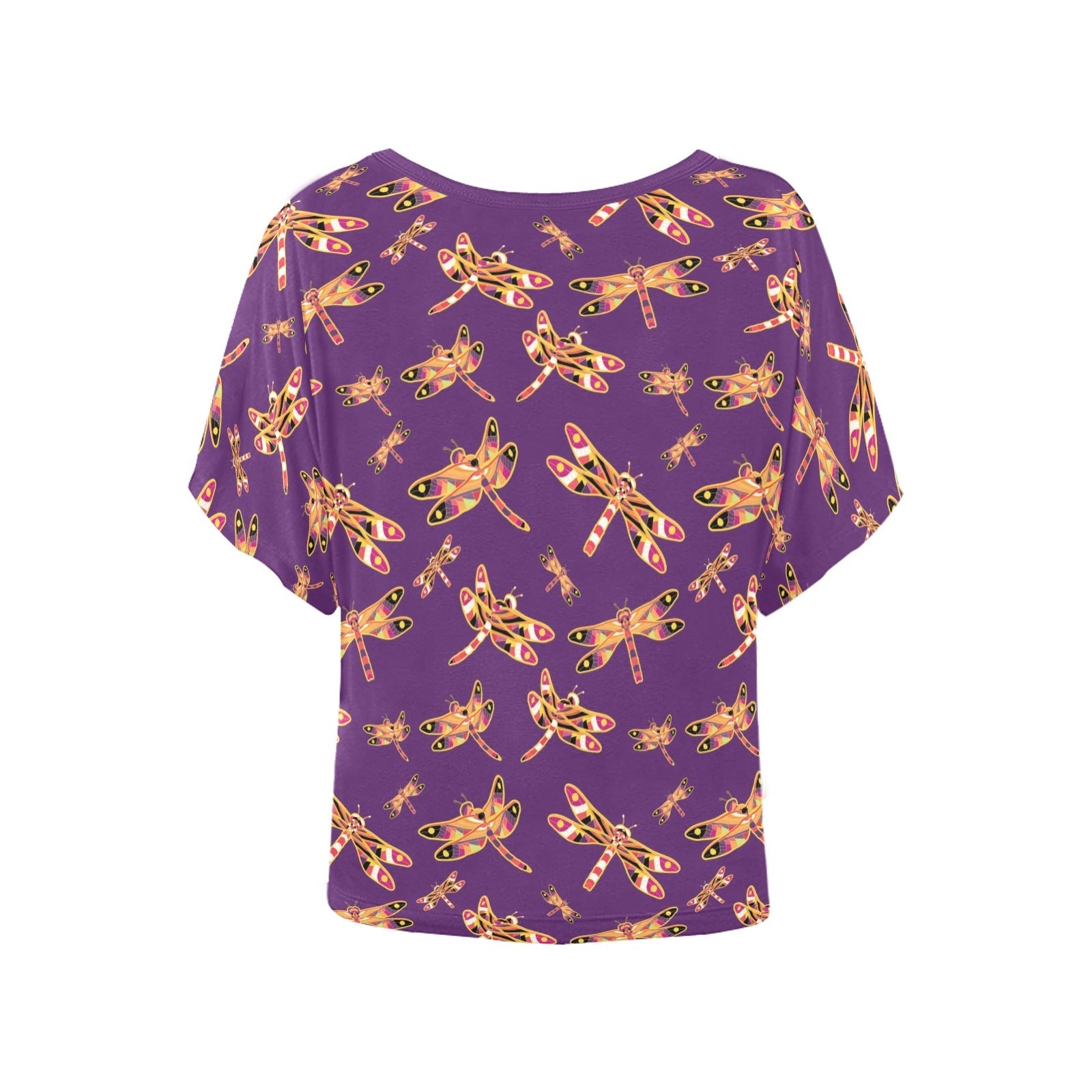 Gathering Yellow Purple Women's Batwing-Sleeved Blouse T shirt (Model T44) Women's Batwing-Sleeved Blouse T shirt (T44) e-joyer 