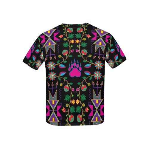 Geometric Floral Fall-Black All Over Print T-shirt for Kid (USA Size) (Model T40) All Over Print T-shirt for Kid (T40) e-joyer