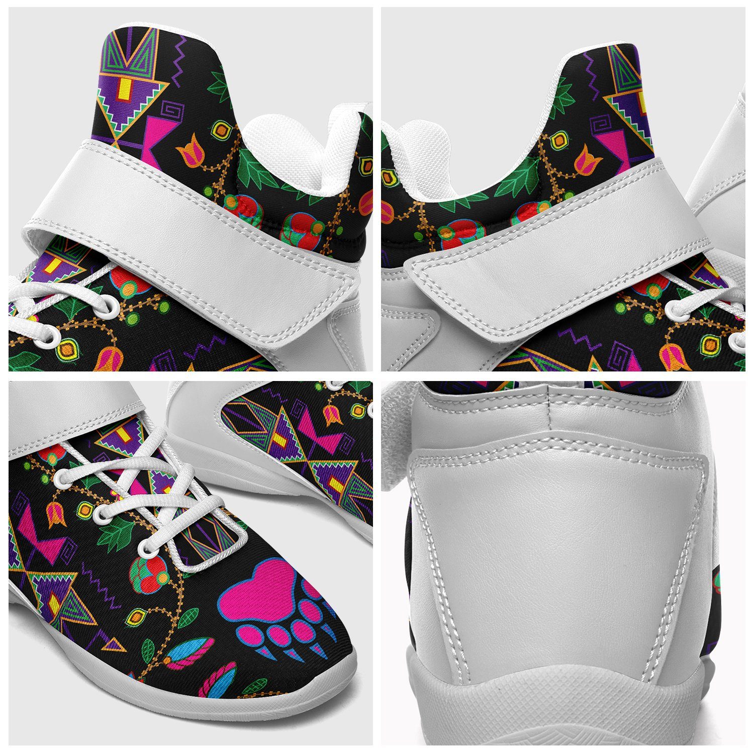 Geometric Floral Fall Black Ipottaa Basketball / Sport High Top Shoes 49 Dzine